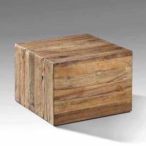 Block Couchtisch aus Teak Recyclingholz 50 cm