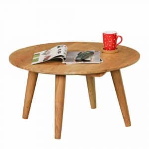 Runder Couchtisch aus Akazie massiv 75 cm