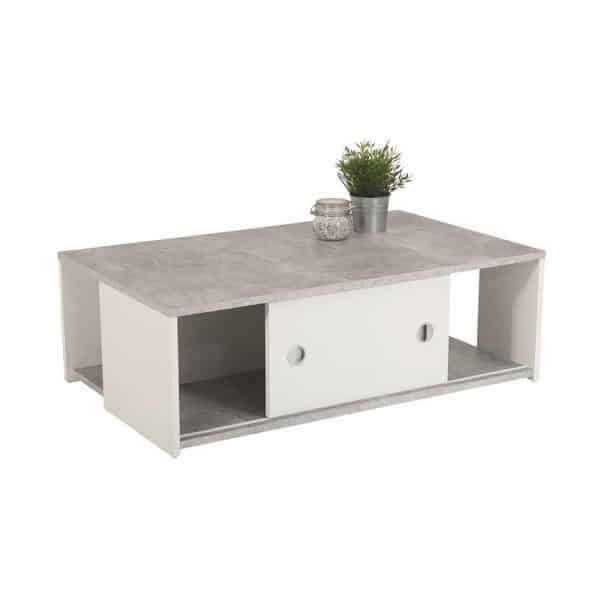 Designercouchtisch in Beton Grau und Weiß auf