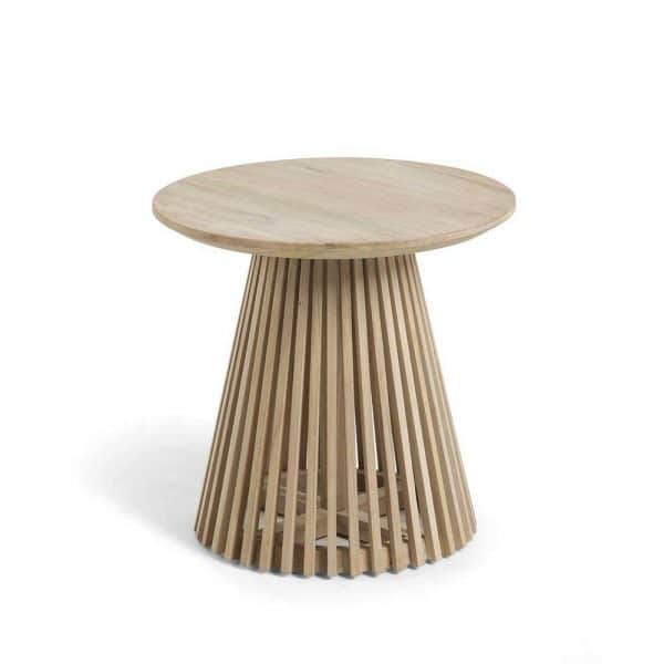 Beistelltisch aus Teak Massivholz runde Tischform