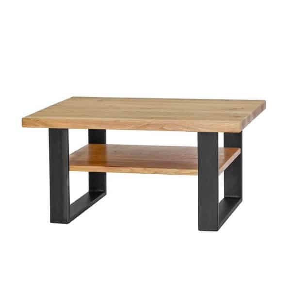 Echtholztisch aus Wildeiche Massivholz und Eisen Wohnzimmer