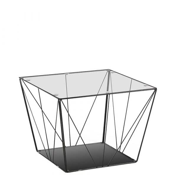 Design Glastisch mit Draht-Gestell 60 cm breit