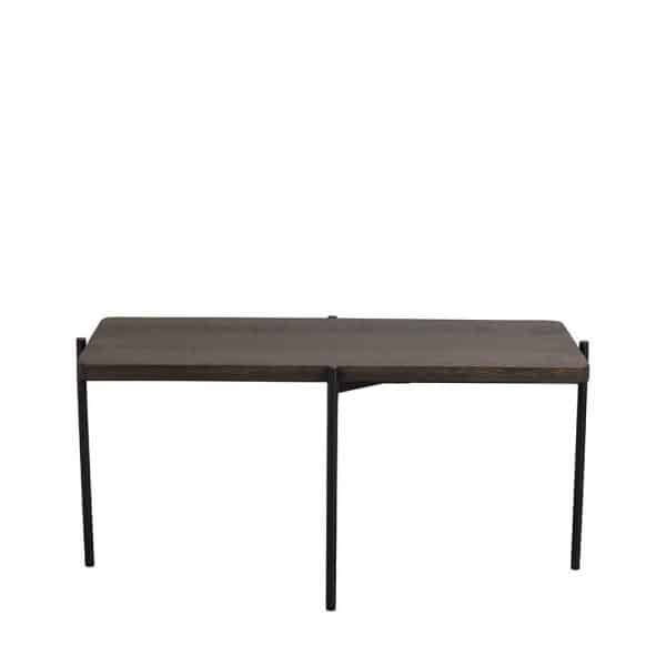 Salontisch mit rechteckiger Tischplatte Massivholz & Metall