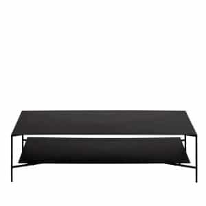 Schwarzer Designercouchtisch aus Metall 36 cm hoch