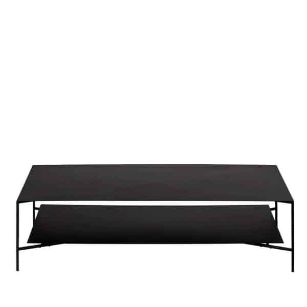 Schwarzer Designercouchtisch aus Metall 36 cm hoch