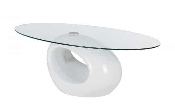 Couchtisch Glas oval  Corsica  weiß Tische > Couchtische > Couchtische andere Formen - Höffner