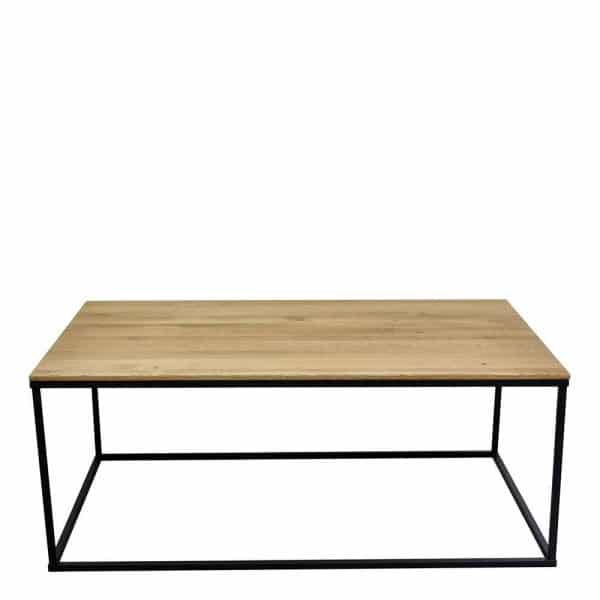 Couch Beistelltisch aus Wildeiche Massivholz & Metall 40 cm hoch