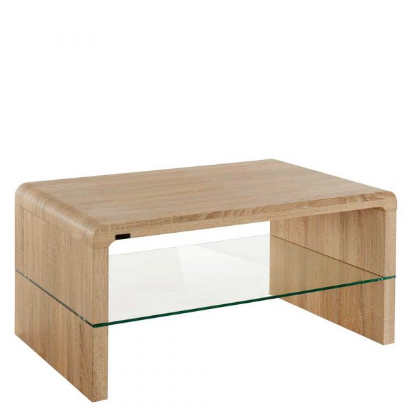 Moderner Design Couchtisch in Eichefarben 90 cm breit